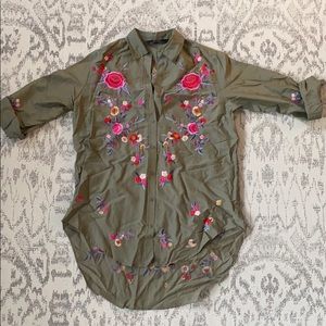 Zara Premium Collection Embroidered Blouse